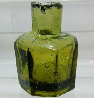Olive - Amber Octagonal Ink Bottle C1910 - 15