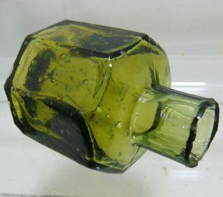Olive - Amber Octagonal Ink Bottle c1910 - 15 3