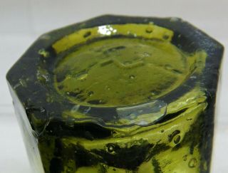 Olive - Amber Octagonal Ink Bottle c1910 - 15 4
