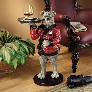 27.  5 " The European Bulldog Butler Sculptural Tray Table Home Gallery Collectible