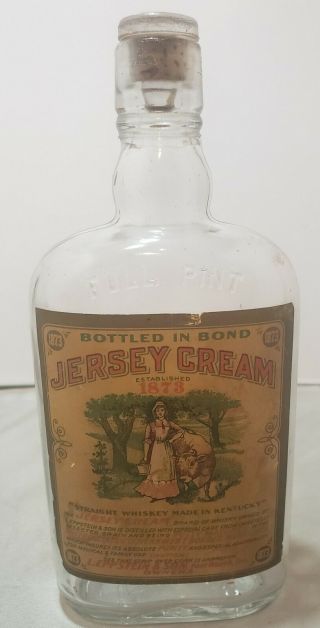 Jersey Cream L.  Eppstein & Son Full Pint Kentucky Whiskey Bottle Ft.  Worth Tx