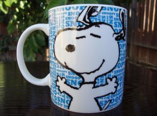 Peanuts Charlie Brown Snoopy Ceramic Coffee Mug Cup Blue Artwork 2015