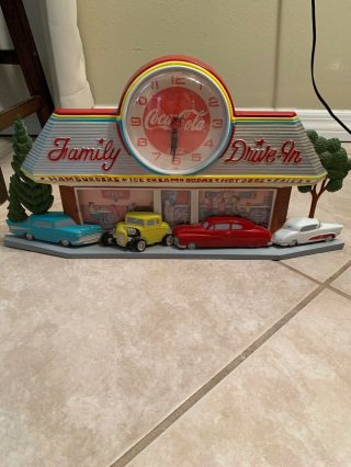 Vintage Coca Cola Family Drive In Diner Wall Clock 2899 Coke 1988 1980s Usa