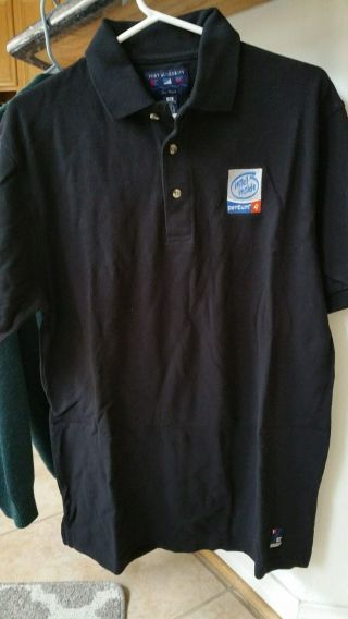 Vintage Medium Black Intel Pentium 4 Polo Shirt 100 Cotton