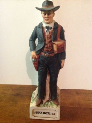 Jesse James Gunfighter Porcelain Figurine Mccormick Decanter Bottle Empty