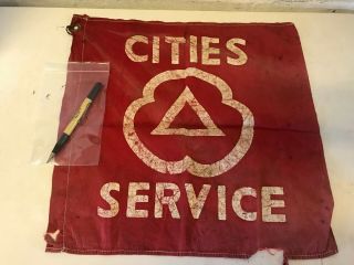 Vintage Cities Services Oil Flag & Mechanical Pencil