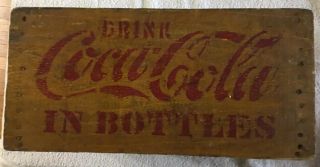 Vintage Coca Cola Hutchinson Hutch Bottle Wooden Crate Tote Carrier Enyart In.