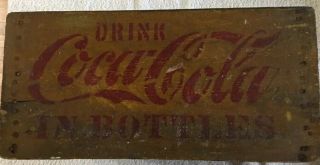 Vintage Coca Cola Hutchinson Hutch Bottle Wooden Crate Tote Carrier Enyart IN. 2