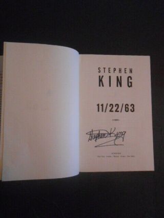 11 22 63 hardback autographed book signed by Stephen King 3