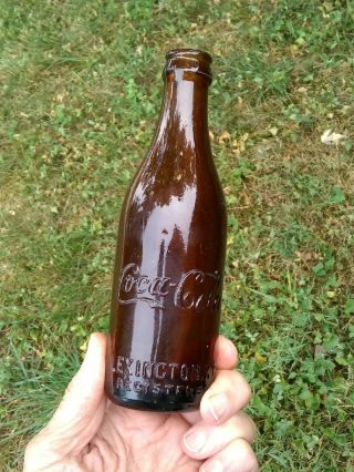 Coca - Cola Lexington Ky Amber Coke Bottle Soda Pop Old Kentucky Antique Bottles