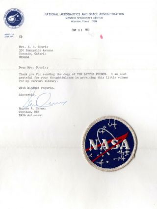 Eugene A.  Cernan Signed Apollo 17 & 10 Gemini 9a Letter W/crest & Bonus Letter