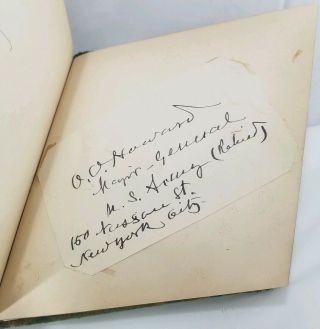 Antique Late 19th/early 20th Century Autograph Book With Civil War General.