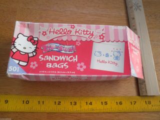 Hello Kitty Sanrio 2006 Box Of 50 Zip Seal Sandwich Lunch Bags