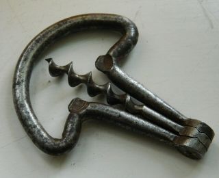 Antique Metal Folding Bow Corkscrew In Unusual Shape
