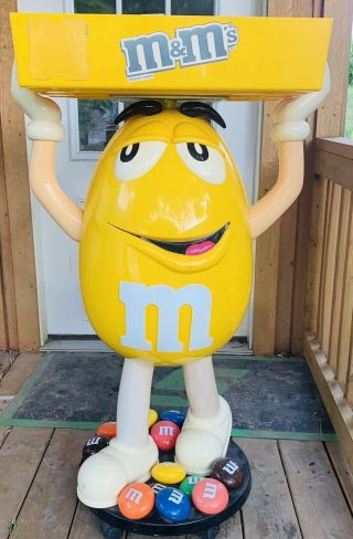 M&m Yellow Character Candy Store Display With Storage Tray Promotional Item