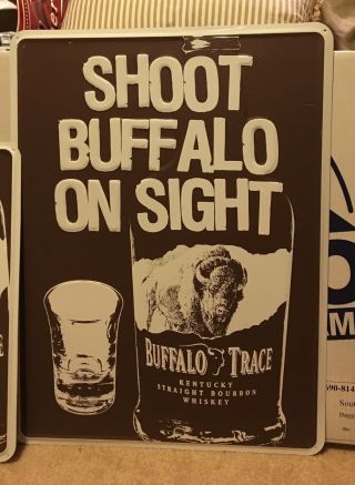 Rare Buffalo Trace Kentucky Bourbon Bar Tin Wall Sign 18 X 24 Distressed
