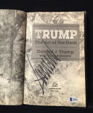 Donald Trump Signed Hardcover Book The Art Of Deal Rare Beckett Authentication