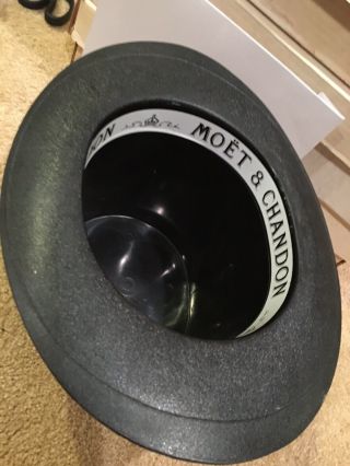 Moet & Chandon Top Hat Ice Bucket Wine Cooler Black Plastic 1980 