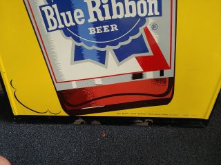 Rare Pabst Blue Ribbon PBR Large Tin Beer Advertising Sign Vintage 50s 60 