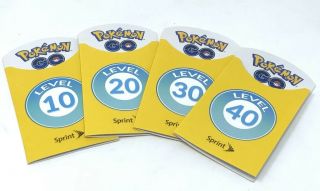 Sprint Pokemon Go Level 10 - 40 Badges 4 Patches Complete Set Promo