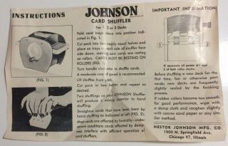 @@Vintage Nestor Johnson MFG Model No.  50 Hand Cranked Card Shuffler With Box@@ 6