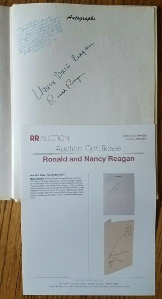 Ronald & Nancy Reagan Signed 1952 - RR LOA 2