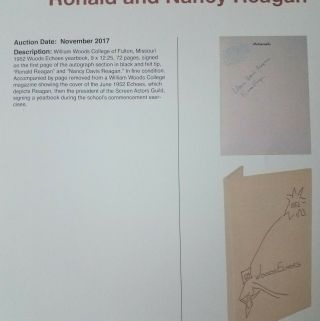 Ronald & Nancy Reagan Signed 1952 - RR LOA 7