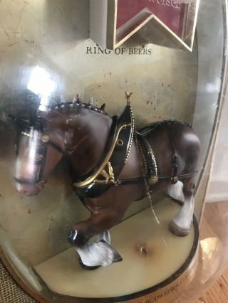 Vintage Budweiser Clydesdale Horse Bar Light Sign King Of Beer 3D Bubble 3