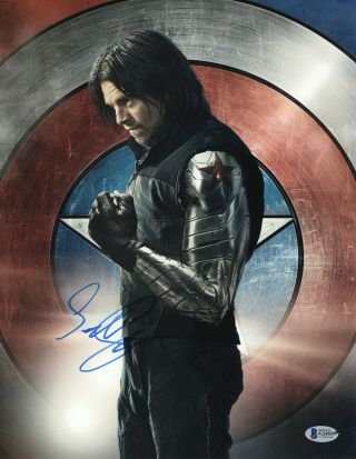 Sebastian Stan Marvel Avengers Signed 11x14 Autographed Photo Beckett Bas