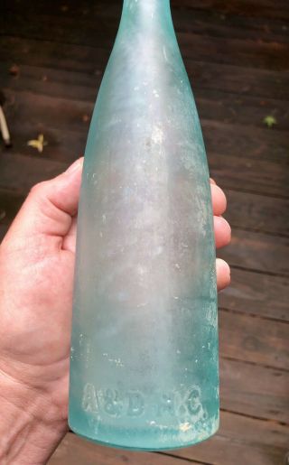 1880’s Leavenworth Kansas KS Aqua ALE Bottle BRANDON & KIRRMEYER - Blob 4