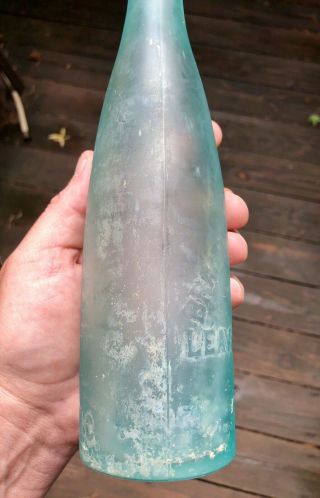 1880’s Leavenworth Kansas KS Aqua ALE Bottle BRANDON & KIRRMEYER - Blob 5
