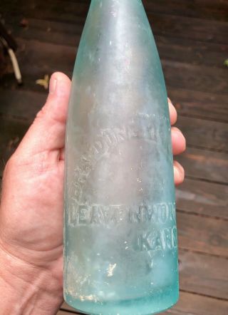 1880’s Leavenworth Kansas KS Aqua ALE Bottle BRANDON & KIRRMEYER - Blob 6