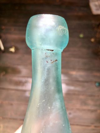 1880’s Leavenworth Kansas KS Aqua ALE Bottle BRANDON & KIRRMEYER - Blob 7