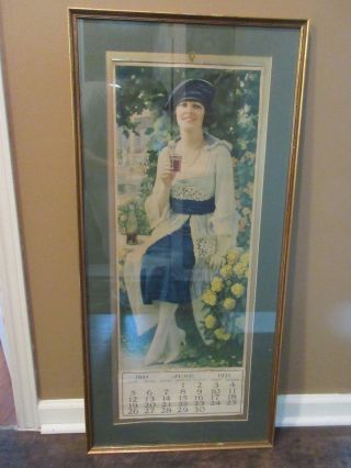 1921 Vintage Coca - Cola Calendar Framed Under Glass