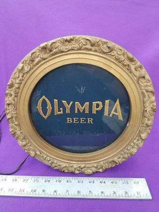 Rare Round Vintage Olympia Twinkling Stars Lighted Motion Beer Sign