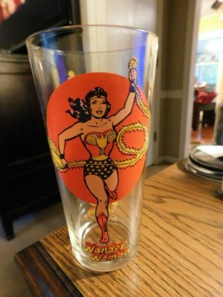 1976 Wonder Woman Pepsi Series Dc Marvel Drinking Glass Collectible Cup