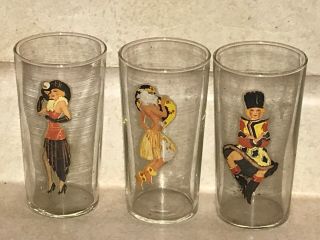 10 VINTAGE Risqué Peek A Boo Naked Nude Pin Up Girl Peep Show Drinking Glasses 3