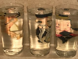 10 VINTAGE Risqué Peek A Boo Naked Nude Pin Up Girl Peep Show Drinking Glasses 4