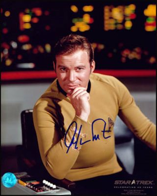 William Shatner Autographed Captain James Kirk Star Trek 8x10 Photo