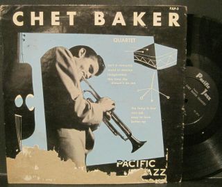 Chet Baker Quartet Pacific Jazz Records 10 " Lp 3 Vinyl Ex