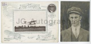 Wilbur Wright - The Wright Brothers - Silver Gel Photo & French Ad Card