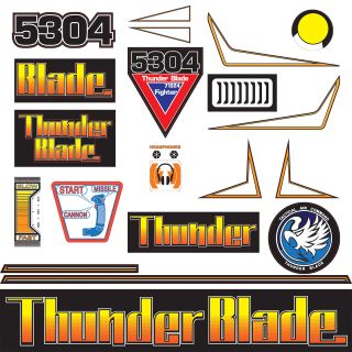 Sega Thunderblade Arcade Deluxe Decals 24 Piece Side Art Thunder Blade