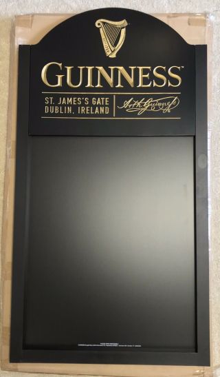 Guinness Draught Irish Stout Wood Chalkboard Beer Sign 45x25” Brand