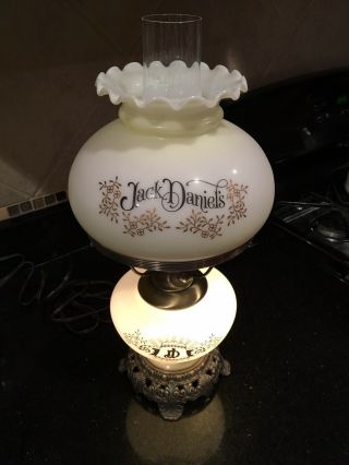 Vintage Jack Daniels Hurricane Lamp Set 2