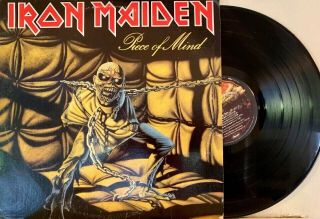 Iron Maiden ‎– Piece Of Mind Lp 1983 1st Press Vinyl Capitol St - 12274 Vg,  Nwobhm