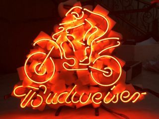 BUD MOTOCROSS KTM BIKE STORE BEER BAR DECORATION SIGN NEON LIGHT BUDWEISER 3