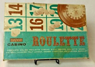 Vintage Baron Casino Roulette Board Game Felt Pad Metal & Plastic Wheel