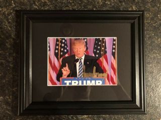President Donald Trump Autographed Campaign Framed Photo - Signed Gold Sharpie
