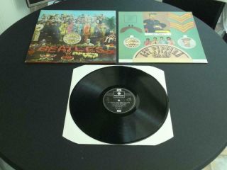 The Beatles Sgt Peppers Uk Press 12 " Vinyl Record Lp With Insert Ex/ex