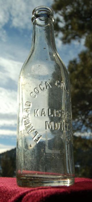Antique KALISPELL MONTANA straight sided Coke bottle FLATHEAD COCA COLA Company 2